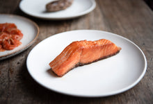 Load image into Gallery viewer, House Cured Salmon - 180thb / Salmon Fillet - sou-vide &amp; pan fried - 210thb

