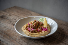 Load image into Gallery viewer, BRAISED BEEF ON HUMMUS
